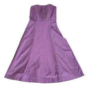 American Eagle Outfitters‎ Pink Plaid Strapless Dress Size 0 Fit Flare